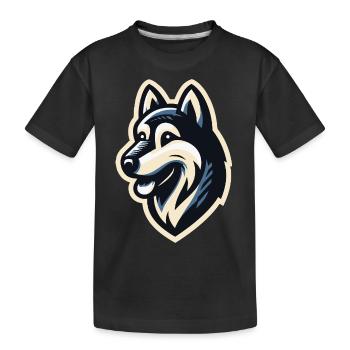 Husky in profile - Kids' Premium Organic T-Shirt - black - Front