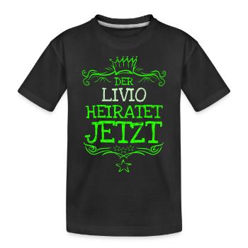 Livio - Kinder Premium Bio T-Shirt - Schwarz - Vorne