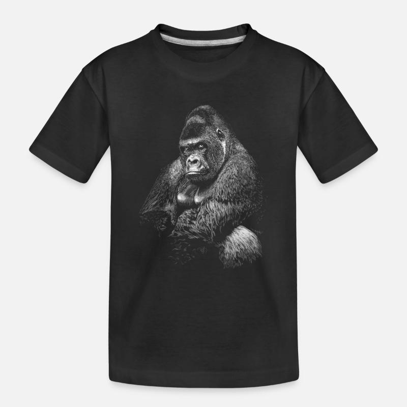 Gorilla - Kinder Premium Bio T-Shirt - Schwarz