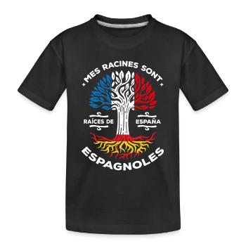 Mes racines sont espagnoles Arbre France Espagne - T-shirt bio Premium Enfant - noir - Devant