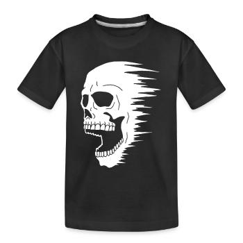 Weißer Schädel und Geschwindigkeit - Kinder Premium Bio T-Shirt - Schwarz - Vorne