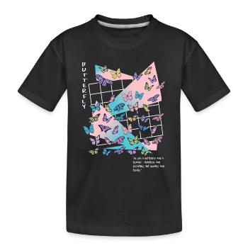 Soyez comme un papillon - T-shirt bio Premium Enfant - noir - Devant
