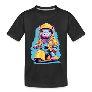 Hippopotame doux - T-shirt bio Premium Enfant - noir - Devant