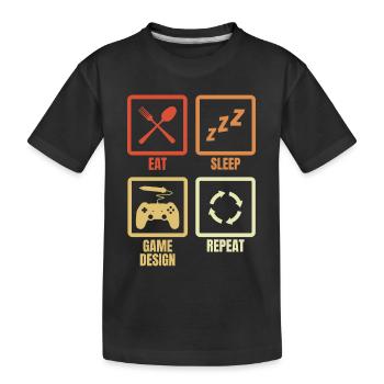 Game Designer Schedule - Kids' Premium Organic T-Shirt - black - Front