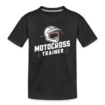 Motocross-Trainer Fanartikel Dirtbike Geschenk - Kinder Premium Bio T-Shirt - Schwarz - Vorne
