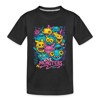 Liebesmonster - Kinder Premium Bio T-Shirt - Schwarz - Vorne
