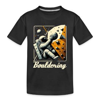 Bouldern Astronaut Raumfahrer Geschenk - Kinder Premium Bio T-Shirt - Schwarz - Vorne