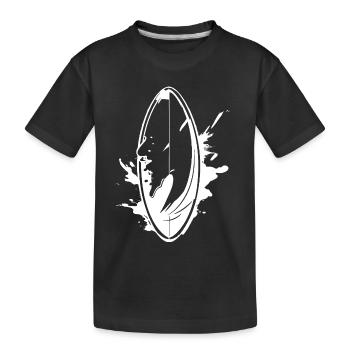 Surfbrett Graffiti - Kinder Premium Bio T-Shirt - Schwarz - Vorne