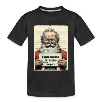 Santa Arrested - Kids' Premium Organic T-Shirt - black - Front
