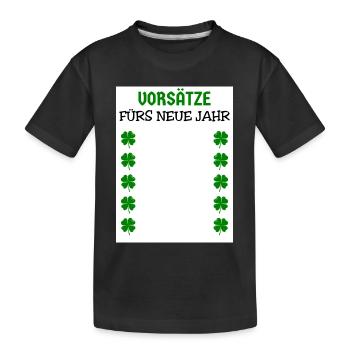 Résolutions du Nouvel An Trèfles du réveillon du Nouvel An - T-shirt bio Premium Enfant - noir - Devant