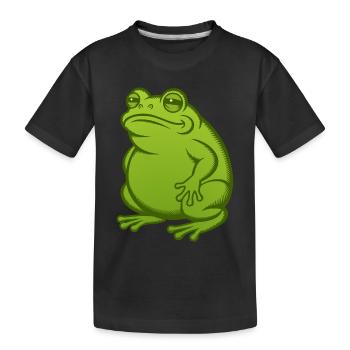 Dicker fetter Frosch - Dicke fette Kröte - Kinder Premium Bio T-Shirt - Schwarz - Vorne