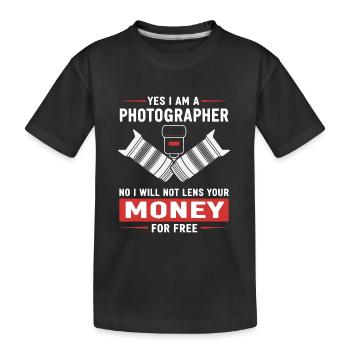 Humor-Fotograf - Kinder Premium Bio T-Shirt - Schwarz - Vorne