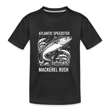 Seefischen, Makrelen, Makrelenrausch, Rausch - Kinder Premium Bio T-Shirt - Schwarz - Vorne