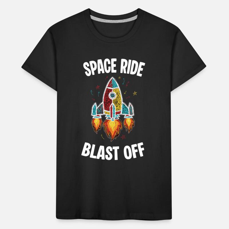 Fusée Espace Retro Scribble Blast Off T-shirt bio Premium Enfant