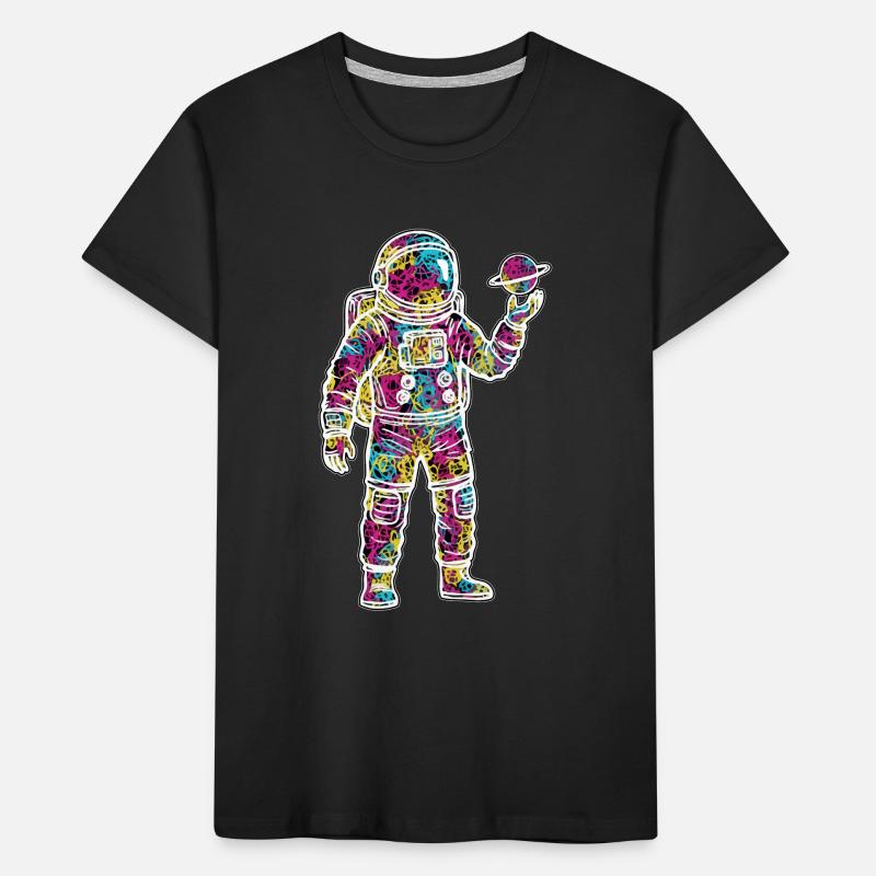 Space Astronaut Scribble Planet Scribbles Kids' Premium Organic T-Shirt