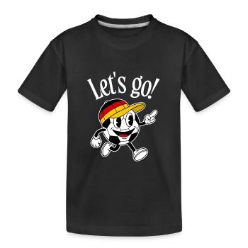 Mascotte rétro de bande dessinée pour fans de football - T-shirt bio Premium Enfant - noir - Devant