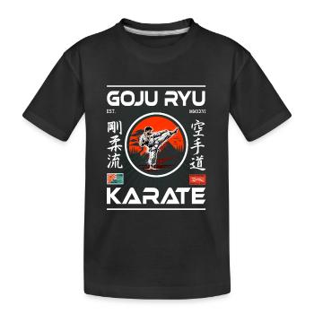 Goju-Ryu Karate Outfit für Karateka mit Kanji - Kinder Premium Bio T-Shirt - Schwarz - Vorne