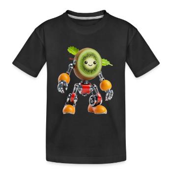 Robot Kiwi aux Membres Chromés - T-shirt bio Premium Enfant - noir - Devant