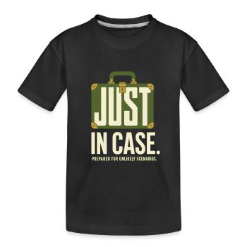 Au cas où – Humour pour les voyageurs - T-shirt bio Premium Enfant - noir - Devant