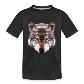 Polygon Wolf - Wolfkopf Géométrie - T-shirt bio Premium Enfant - noir - Devant