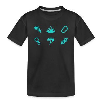 Klettern Symbole Bouldern Bergsteiger Kletterer - Kinder Premium Bio T-Shirt - Schwarz - Vorne