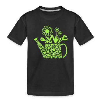 Jardinier Jardinier Fille Dames Jardinier - T-shirt bio Premium Enfant - noir - Devant