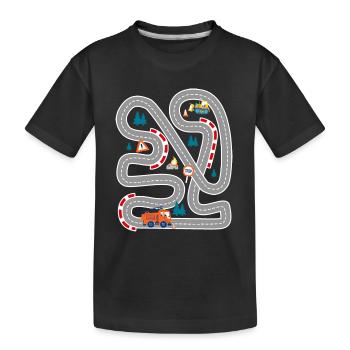Spielen Sie Autorennen auf dem Rücken Familiengeschenk - Kinder Premium Bio T-Shirt - Schwarz - Vorne