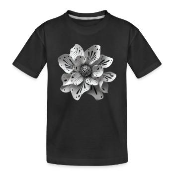 Fleur Edelweiss Abstrait - T-shirt bio Premium Enfant - noir - Devant