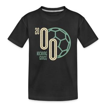 23. Geburtstag Fußballer 23 Jahre Jahrgang 2000 - Kinder Premium Bio T-Shirt - Schwarz - Vorne