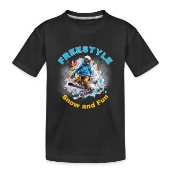 Freestyle Snow and Fun - Extreme Sport Ski Gift - Kids' Premium Organic T-Shirt - black - Front