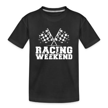 Voitures de week-end de course Symbole de course Drapeau - T-shirt bio Premium Enfant - noir - Devant