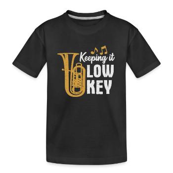 Tuba Player Keeping It Low Key - Kids' Premium Organic T-Shirt - black - Front