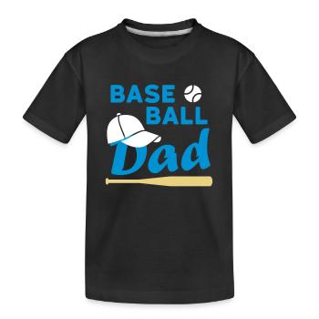 Baseball dad (Spielball, Baseballkappe, Baseballsc - Kinder Premium Bio T-Shirt - Schwarz - Vorne