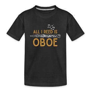 Oboe Oboist Orchester Musiker - Kinder Premium Bio T-Shirt - Schwarz - Vorne