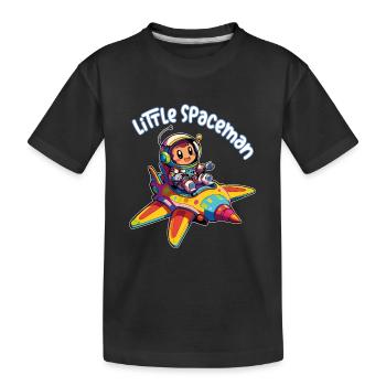 Astronaute petit astronaute dans un vaisseau spatial coloré - T-shirt bio Premium Enfant - noir - Devant