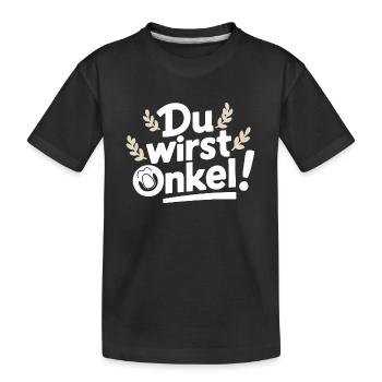 Onkel-Alarm! Baby-Neuheit 2023 Überraschung - Kinder Premium Bio T-Shirt - Schwarz - Vorne