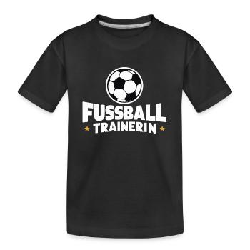 Fußballtrainerin Coach Inspiration Spiel Taktik - Kinder Premium Bio T-Shirt - Schwarz - Vorne