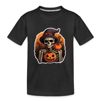 Skelett Halloween - Kinder Premium Bio T-Shirt - Schwarz - Vorne