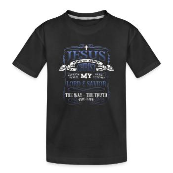 Jésus-Christ Chemise Verset de la Bible Je suis le chemin - T-shirt bio Premium Enfant - noir - Devant