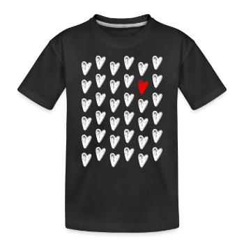 Liebe dich Herzen - Kinder Premium Bio T-Shirt - Schwarz - Vorne