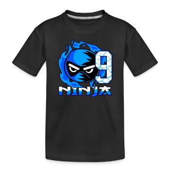 Children 9th Birthday Boy 9 years old Ninja - Kids' Premium Organic T-Shirt - black - Front