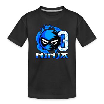 Enfants 3ème anniversaire Garçon 3 ans Ninja - T-shirt bio Premium Enfant - noir - Devant