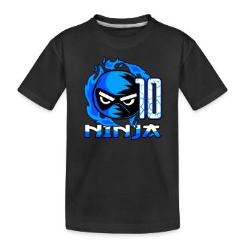 Children 10th Birthday Boy 10 years old Ninja - Kids' Premium Organic T-Shirt - black - Front