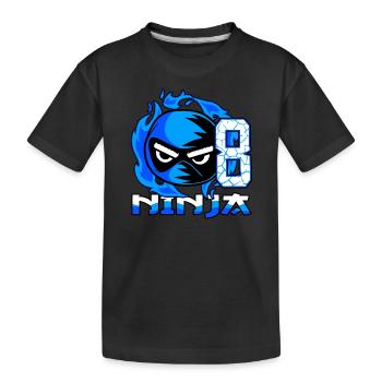 Kinder 8. Geburtstag Junge 8 Jahre alt Ninja - Kinder Premium Bio T-Shirt - Schwarz - Vorne