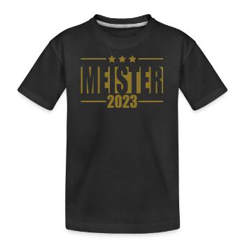 Meister 2023 Aufstiegstrikot Aufstieg 23 - Kinder Premium Bio T-Shirt - Schwarz - Vorne