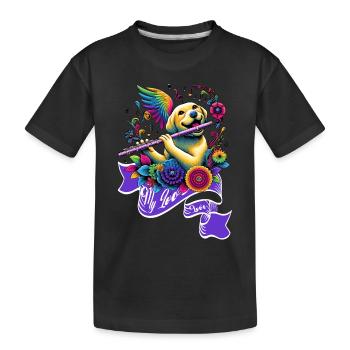 Amour mélodique : sons de flûte - T-shirt bio Premium Enfant - noir - Devant