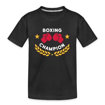 Boxing champion (Boxhandschuhe, Lorbeerkranz) - Kinder Premium Bio T-Shirt - Schwarz - Vorne