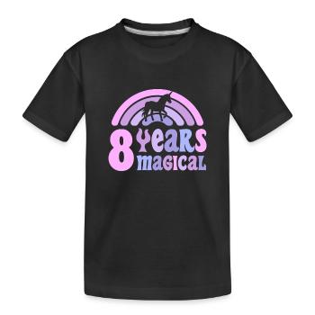 Anniversaire Fille 8 ans Petite Licorne - T-shirt bio Premium Enfant - noir - Devant