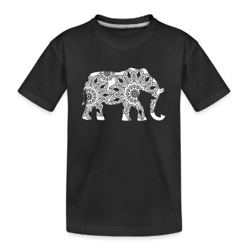 Elephant Mandala Elephant Mediation Yoga Esotericism - Kids' Premium Organic T-Shirt - black - Front