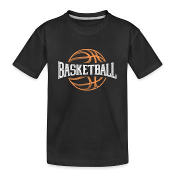 Basketballspieler Slam Dunk Fanartikel Geschenk - Kinder Premium Bio T-Shirt - Schwarz - Vorne